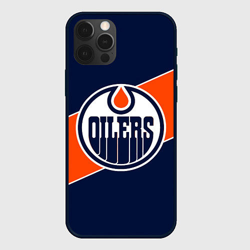 Чехол iPhone 12 Pro Max Эдмонтон Ойлерз Edmonton Oilers NHL / 3D-Черный – фото 1
