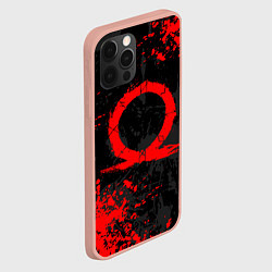 Чехол для iPhone 12 Pro Max GOD OF WAR LOGO RED, БРЫЗГИ КРАСОК, цвет: 3D-светло-розовый — фото 2