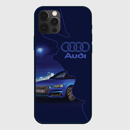 Чехол iPhone 12 Pro Max AUDI лого / 3D-Черный – фото 1