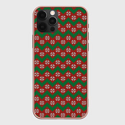 Чехол iPhone 12 Pro Max Knitted Snowflake Pattern