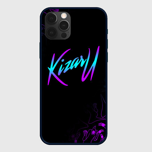 Чехол iPhone 12 Pro Max КИЗАРУ НЕОН ЛОГО KIZARU NEON / 3D-Черный – фото 1