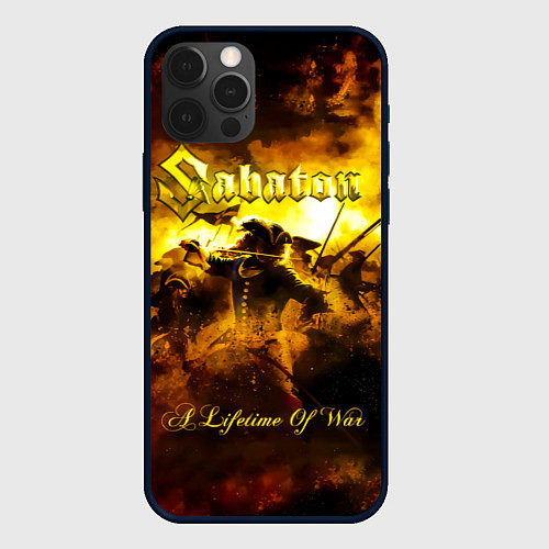 Чехол iPhone 12 Pro Max A Lifetime of War - Sabaton / 3D-Черный – фото 1