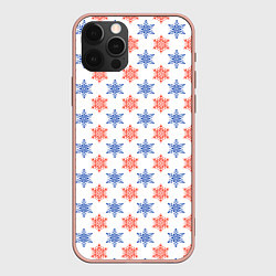 Чехол iPhone 12 Pro Max Снежинки паттернsnowflakes pattern