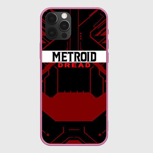 Чехол iPhone 12 Pro Max Metroid Dread Black Red Logo / 3D-Малиновый – фото 1