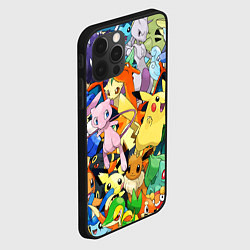 Чехол для iPhone 12 Pro Max АНИМЕ, ПОКЕМОНЫ ВСЕ ПЕРСОНАЖИ POKEMON, цвет: 3D-черный — фото 2