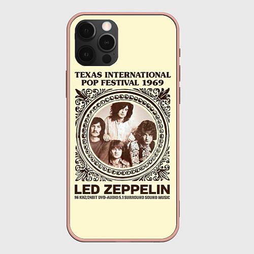 Чехол iPhone 12 Pro Max Led Zeppelin - Texas International Pop Festival 19 / 3D-Светло-розовый – фото 1