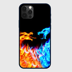 Чехол для iPhone 12 Pro Max FIRE DRAGONS ОГНЕННЫЕ ДРАКОНЫ, цвет: 3D-черный