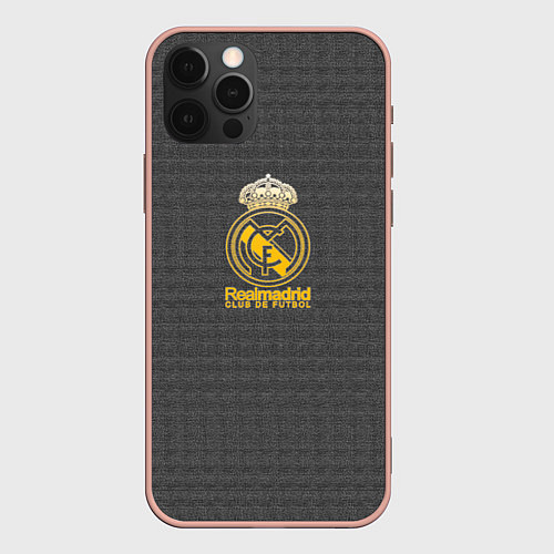 Чехол iPhone 12 Pro Max Real Madrid graphite theme / 3D-Светло-розовый – фото 1