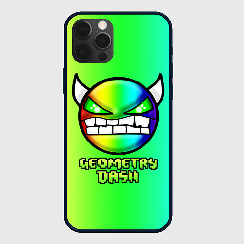 Чехол iPhone 12 Pro Max Geometry Dash / 3D-Черный – фото 1