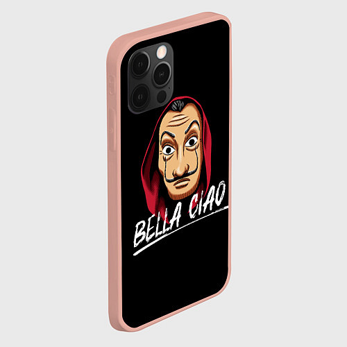 Чехол iPhone 12 Pro Max БУМАЖНЫЙ ДОМ LA CASA DE PAPEL BELLA CIAO / 3D-Светло-розовый – фото 2