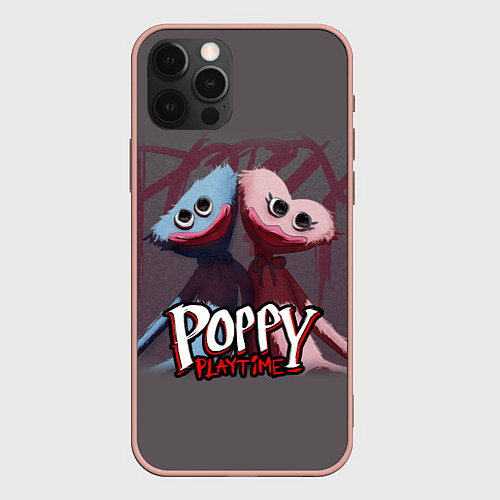 Чехол iPhone 12 Pro Max ХАГГИ ВАГГИ ПАРОЧКА - POPPY PLAYTIME / 3D-Светло-розовый – фото 1