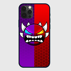 Чехол iPhone 12 Pro Max Geometry Dash: Violet x Red