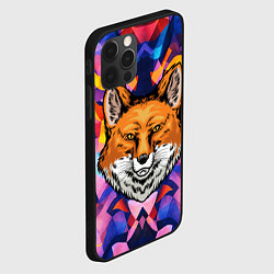 Чехол для iPhone 12 Pro Max АБСТРАКЦИЯ И ГОЛОВА ЛИСЫ FOX HEAD, цвет: 3D-черный — фото 2
