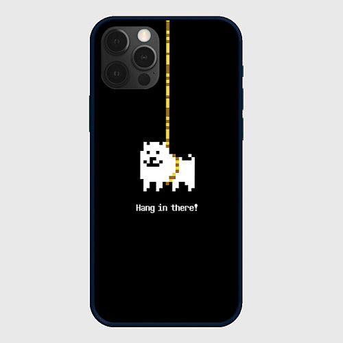 Чехол iPhone 12 Pro Max UNDERTALE DOG НА КАНАТЕ / 3D-Черный – фото 1