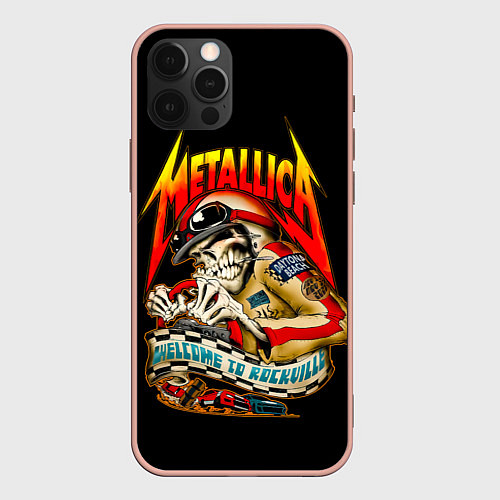 Чехол iPhone 12 Pro Max Metallica WELCOME TO ROCKVILLE / 3D-Светло-розовый – фото 1