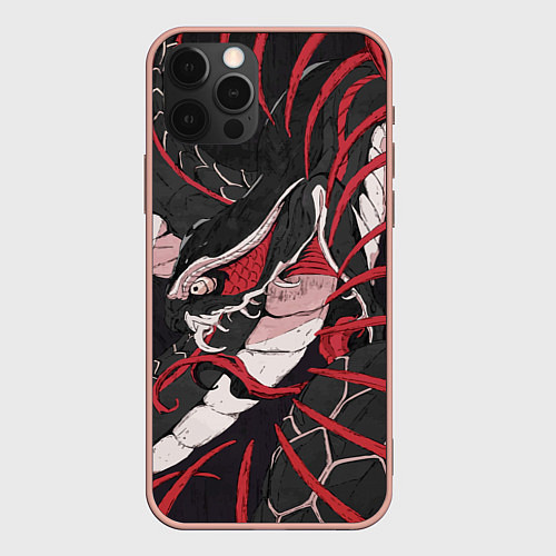 Чехол iPhone 12 Pro Max Хищная Абстракция / 3D-Светло-розовый – фото 1