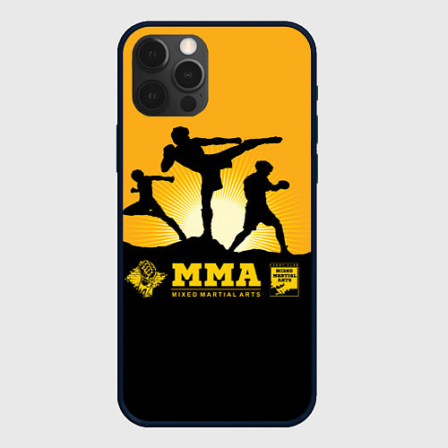 Чехол iPhone 12 Pro Max ММА Mixed Martial Arts / 3D-Черный – фото 1