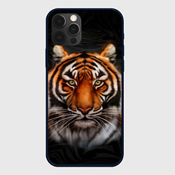 Чехол для iPhone 12 Pro Max Реалистичный тигр Realistic Tiger, цвет: 3D-черный