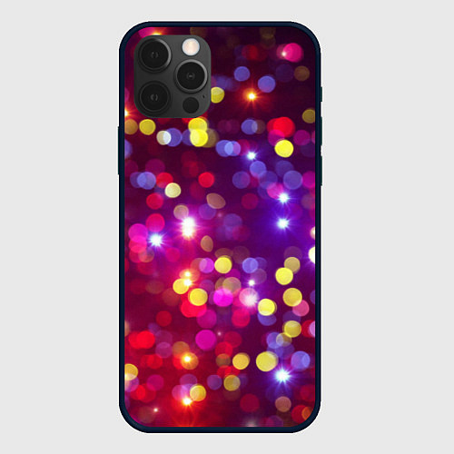 Чехол iPhone 12 Pro Max ПРАЗДНИЧНЫЕ ОГОНЬКИ НОВЫЙ ГОД 2022 / 3D-Черный – фото 1