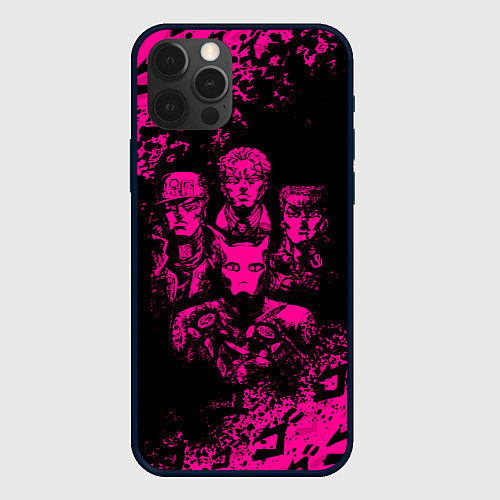 Чехол iPhone 12 Pro Max JOJO BIZARRE ADVENTURE ПЕРСОНАЖИ / 3D-Черный – фото 1