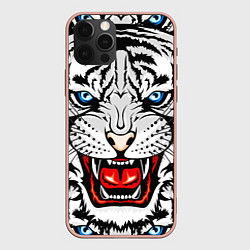 Чехол для iPhone 12 Pro Max БЕЛЫЙ ТИГР СИМВОЛ НОВОГО ГОДА 2022 WHITE TIGER, цвет: 3D-светло-розовый