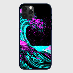 Чехол для iPhone 12 Pro Max НЕОНОВАЯ ЯПОНИЯ, ВОЛНА, ФУДЗИЯМА NEON JAPAN, цвет: 3D-черный