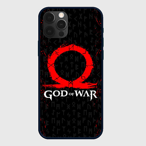 Чехол iPhone 12 Pro Max GOD OF WAR КРАТОС ЛОГО / 3D-Черный – фото 1