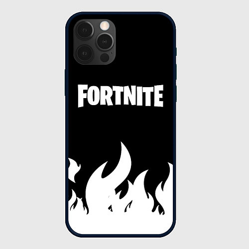 Чехол iPhone 12 Pro Max Fortnite Огонь / 3D-Черный – фото 1