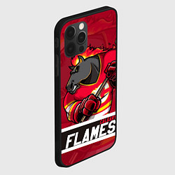 Чехол для iPhone 12 Pro Max Калгари Флэймз, Calgary Flames, цвет: 3D-черный — фото 2