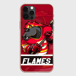 Чехол для iPhone 12 Pro Max Калгари Флэймз, Calgary Flames, цвет: 3D-светло-розовый