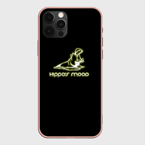 Чехол iPhone 12 Pro Max Hippos mood / 3D-Светло-розовый – фото 1