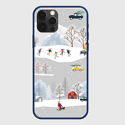 Чехол для iPhone 12 Pro Max Нoвoгодние Праздники 2022, цвет: 3D-тёмно-синий