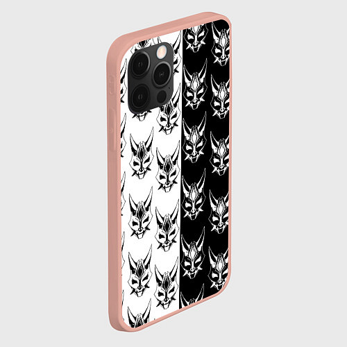 Чехол iPhone 12 Pro Max GENSHIN IMPACT XIAO MASK ГЕНШИН ИМПАКТ СЯО МАСКА / 3D-Светло-розовый – фото 2