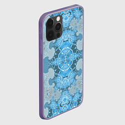 Чехол для iPhone 12 Pro Max Коллекция Фрактальная мозаика Голубой 292-6-n Низ, цвет: 3D-серый — фото 2