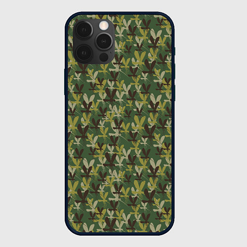 Чехол iPhone 12 Pro Max Комары камуфляж / 3D-Черный – фото 1