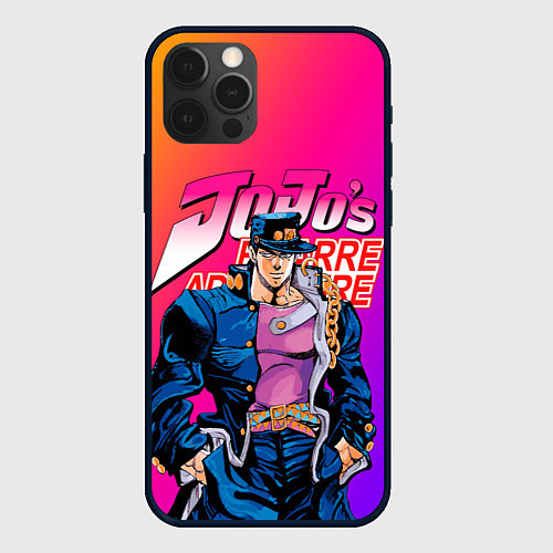 Чехол iPhone 12 Pro Max JOJO BIZARRE ADVENTURE ДЖО ДЖО ГРАДИЕНТ / 3D-Черный – фото 1