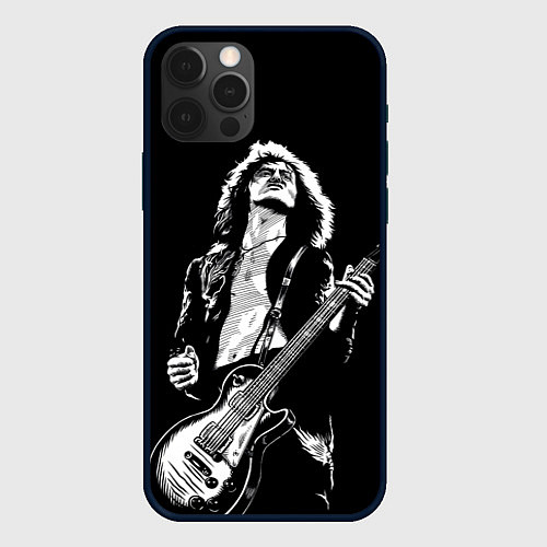 Чехол iPhone 12 Pro Max Джимми Пэйдж Art / 3D-Черный – фото 1