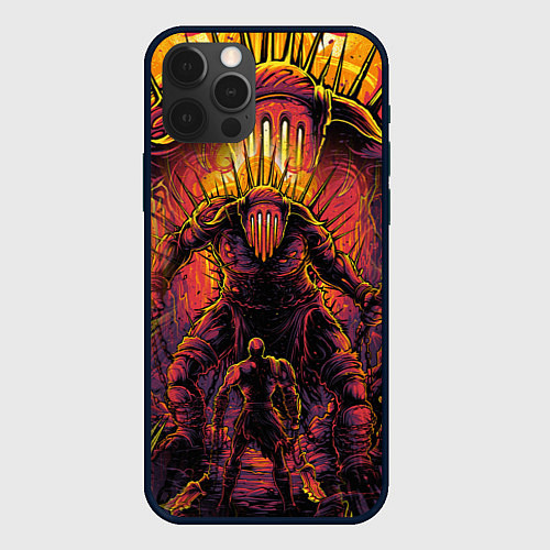 Чехол iPhone 12 Pro Max КРАТОС И БИТВА С БОССОМ, GOD OF WAR / 3D-Черный – фото 1