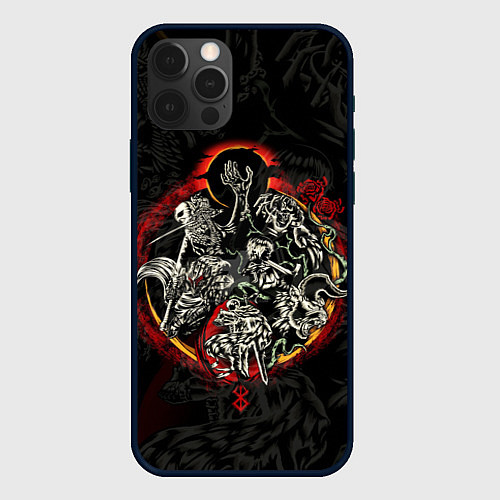 Чехол iPhone 12 Pro Max ГЕРОЙ АНИМЕ БЕРСЕРК BERSERK / 3D-Черный – фото 1