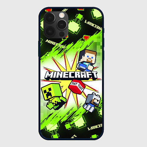 Чехол iPhone 12 Pro Max MINECRAFT ART МАЙНКРАФТ АРТ / 3D-Черный – фото 1