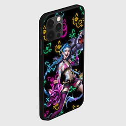 Чехол для iPhone 12 Pro Max JINX ARCANE NEON MEOW! LOL, цвет: 3D-черный — фото 2