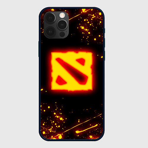 Чехол iPhone 12 Pro Max DOTA 2 FIRE LOGO ДОТА 2 ОГНЕННЫЙ ЛОГО / 3D-Черный – фото 1