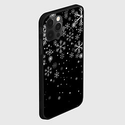 Чехол для iPhone 12 Pro Max Снежинки - С Новый год, цвет: 3D-черный — фото 2