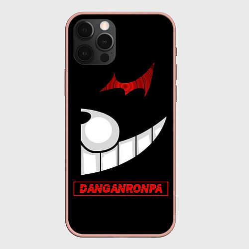 Чехол iPhone 12 Pro Max Черная половина Монокума - Danganronpa / 3D-Светло-розовый – фото 1