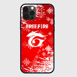 Чехол для iPhone 12 Pro Max Free Fire - Новогодний, цвет: 3D-черный