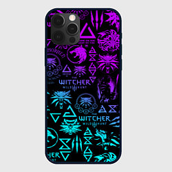 Чехол iPhone 12 Pro Max ВЕДЬМАК ЛОГОБОМБИНГ НЕОН