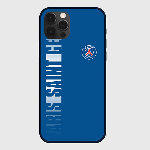 Чехол iPhone 12 Pro Max PSG PARIS SAINT GERMAIN WHITE LINE SPORT / 3D-Черный – фото 1