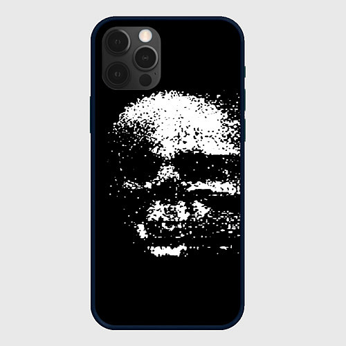 Чехол iPhone 12 Pro Max Skulls glitch / 3D-Черный – фото 1