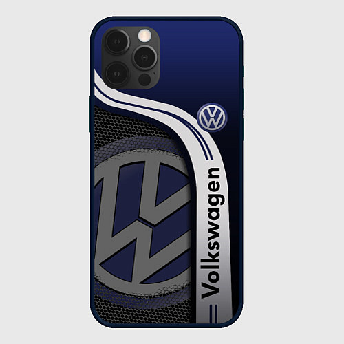 Чехол iPhone 12 Pro Max Volkswagen Фольксваген / 3D-Черный – фото 1