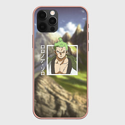 Чехол для iPhone 12 Pro Max Ван-Пис One Piece, Зоро Ророноа Zoro Roronoa, цвет: 3D-светло-розовый